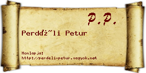 Perdéli Petur névjegykártya